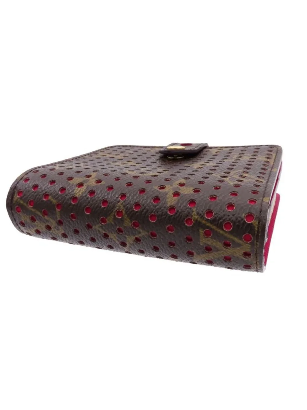 Louis Vuitton Compact Zip Bifold Wallet Brown Magenta Monogram Perfo